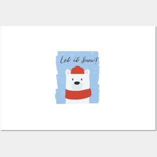 Let it Snow! Cute Polar Bear Posters and Art